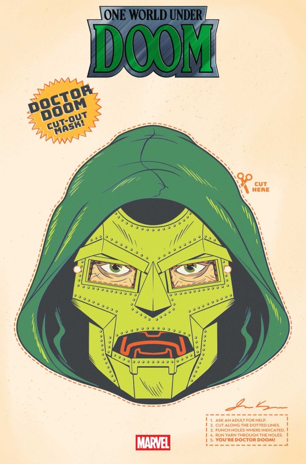 One World Under Doom #7 James Kerigan Retro Halloween Mask Variant