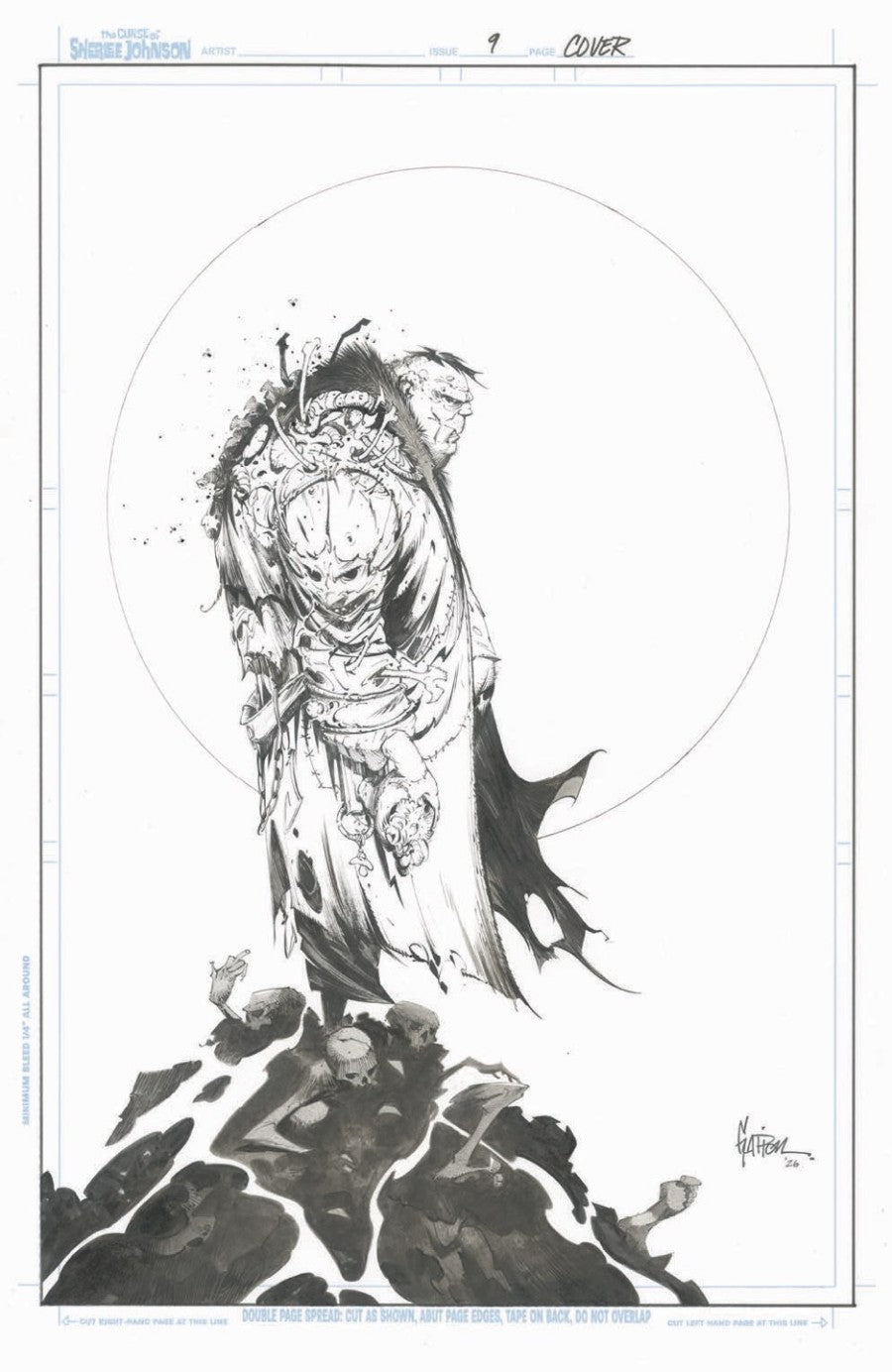 The Curse of Sherlee Johnson #9 Cover C Jonathan Glapion Black & White Virgin Variant