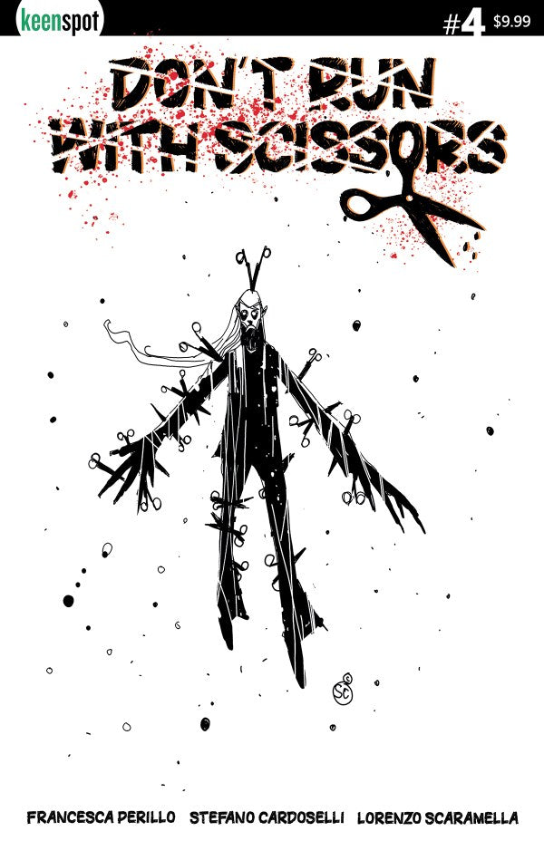 Don't Run with Scissors #4 Cover C Stefano Cardoselli Black & White Variant