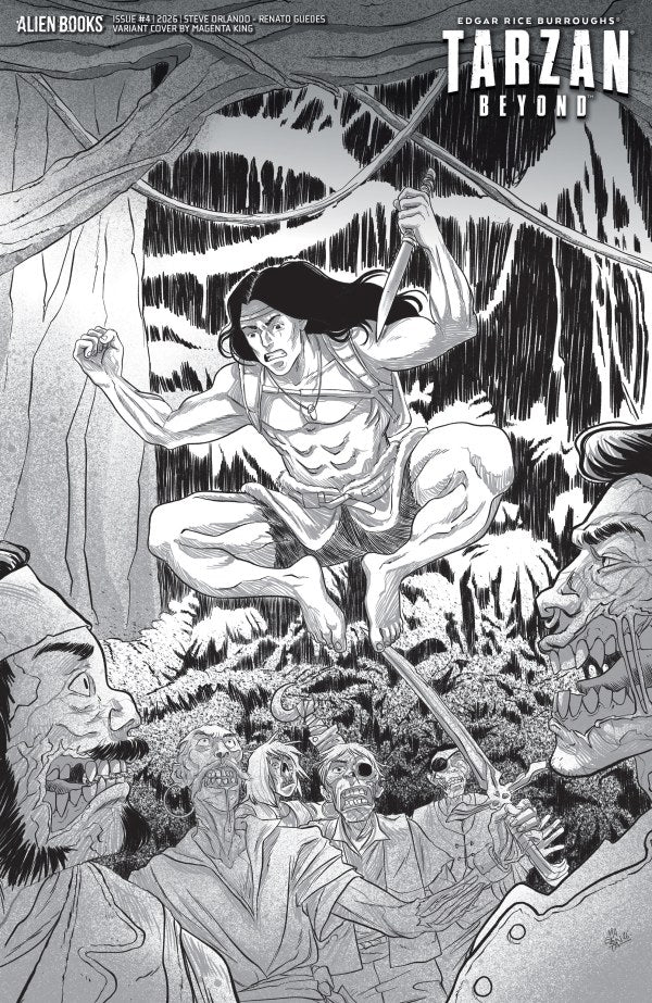 Tarzan Beyond #4 Cover D Magenta King Black & White Variant