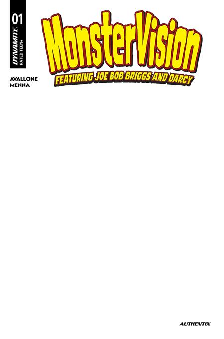 MonsterVision Featuring Joe Bob Briggs and Darcy #1 Cover E Blank Authentix Variant