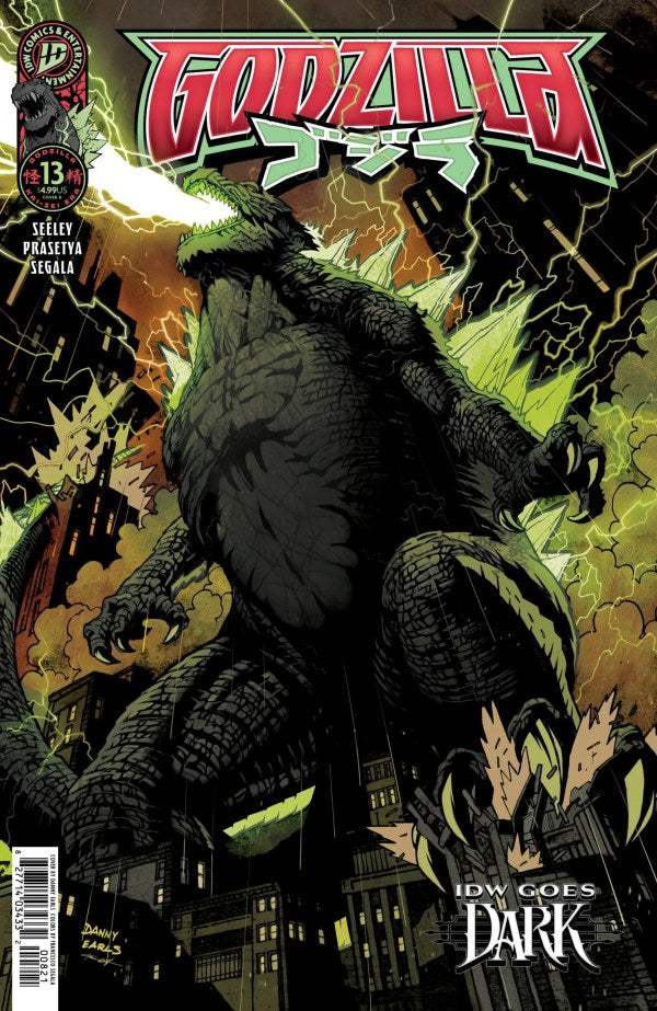 Godzilla #13 Cover D Danny Earls IDW Goes Dark Variant