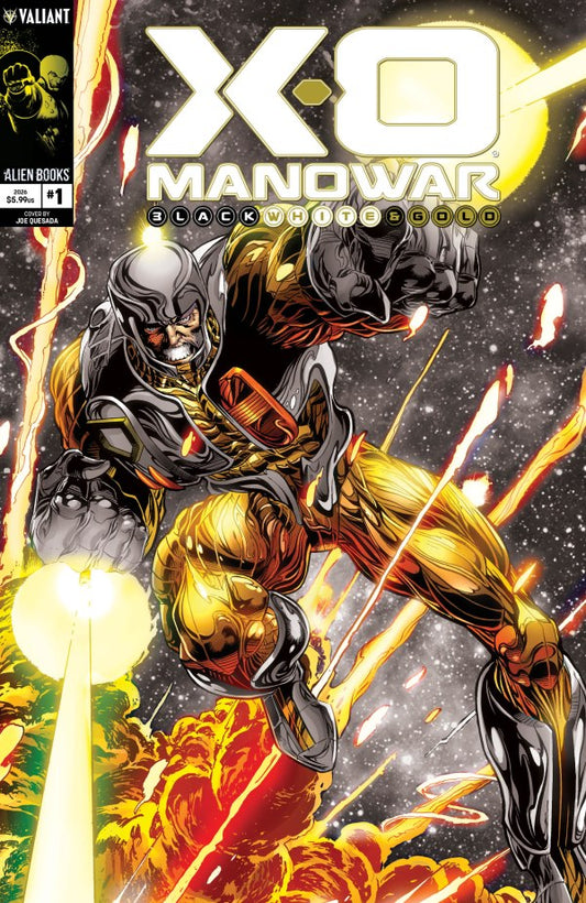 X-O Manowar: Black, White & Gold #1 Cover B Joe Quesada Black, White & Gold Variant