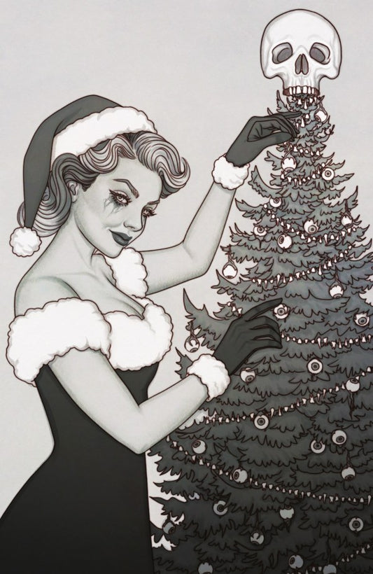 Christmas Darkness #1 Cover C Jenny Frison Black & White Glow-in-the-Dark Virgin Variant