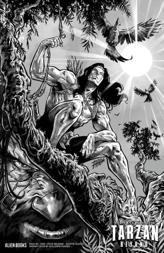 Tarzan Beyond #5 Cover D Guillermo Fajardo Black & White Variant