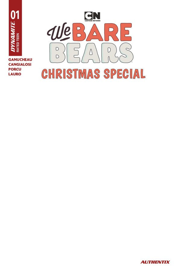 We Bare Bears Christmas Special #1 Cover E Blank Authentix Variant