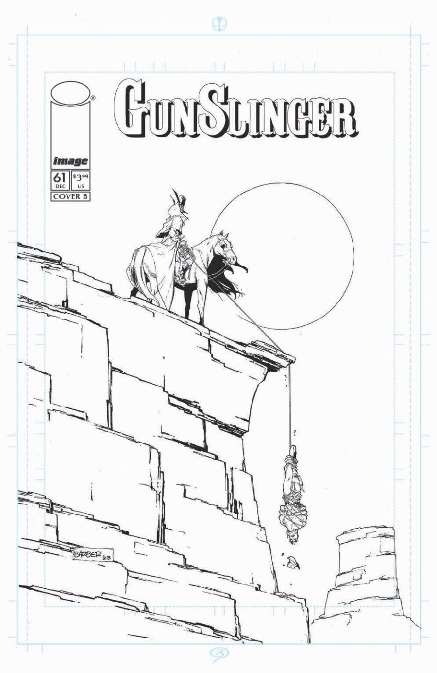 Gunslinger Spawn #61 Cover B Carlo Barberi Black & White Variant