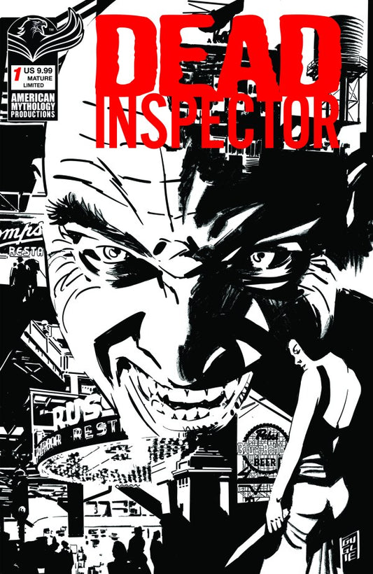 Dead Inspector #1 Cover C Simone Guglielmini Black & White Variant