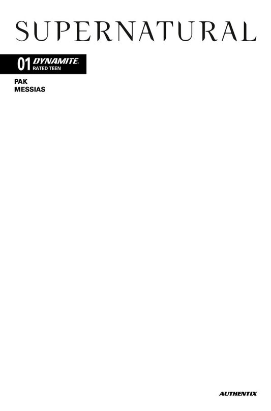 Supernatural #1 Cover G Blank Authentix Variant