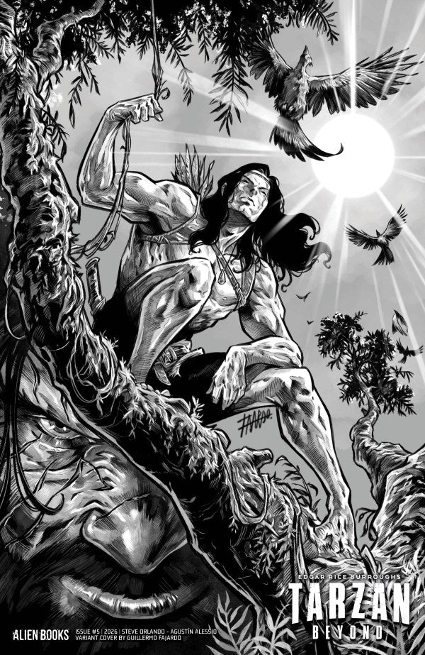 Tarzan Beyond #5 Cover D Guillermo Fajardo Black & White Variant