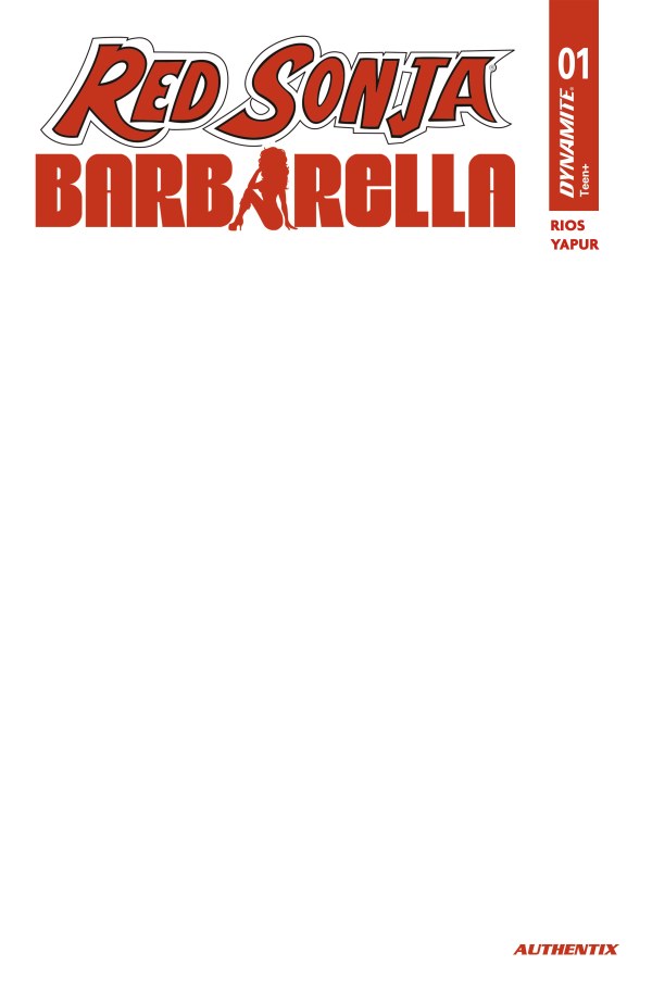 Red Sonja / Barbarella #1 Cover H Blank Authentix Variant