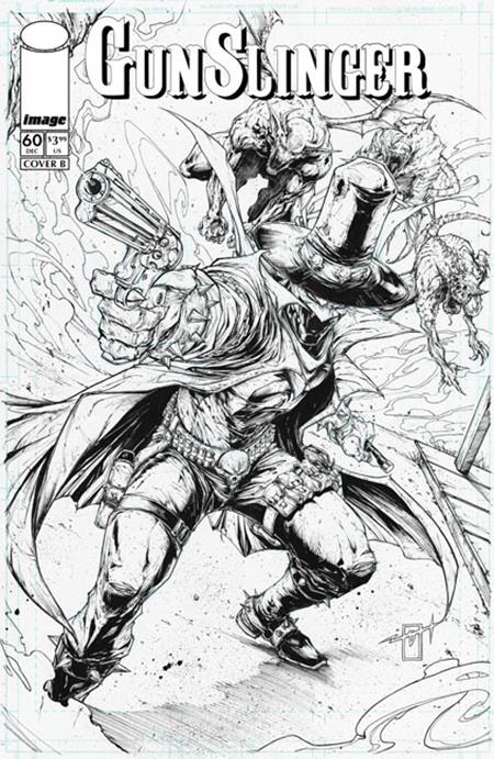 Gunslinger Spawn #60 Cover B Jonathan Uribe Black & White Variant