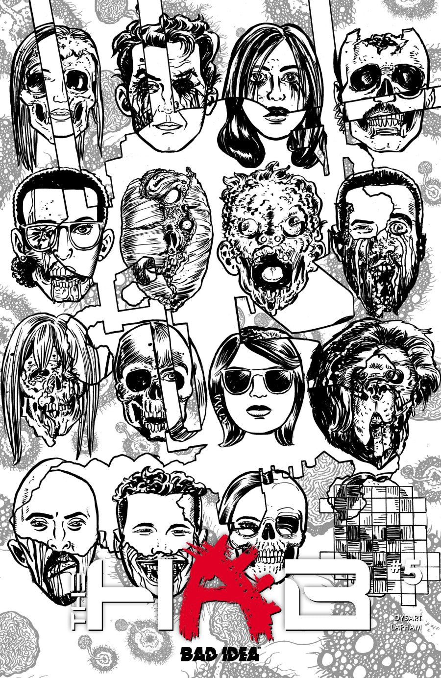 The Hab #5 Cover D David Lapham Bw Infected Skulls Variant